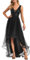 Ever-Pretty Robe de Cocktail Femme Longue Asymétrique High Low Col V Tulle Paillettes Soirée