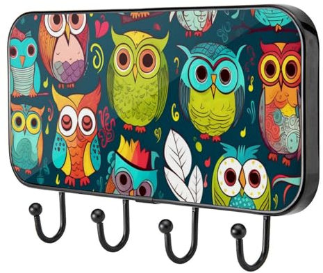 YTYVAGT Wandhaken zum Aufhängen, abnehmbare Wandhaken, Cartoon-Vogel und Eule, Wandhaken