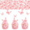 DazzJoy 72 Stück Schmetterlinge Tortendeko Essbar,Rosa Cake Topper Schmetterling,Schmetterling Essbare Tortendeko Rosa,Esspapier Tortendeko Geburtstag,Essbare Schmetterlinge für Torte Hochzeit