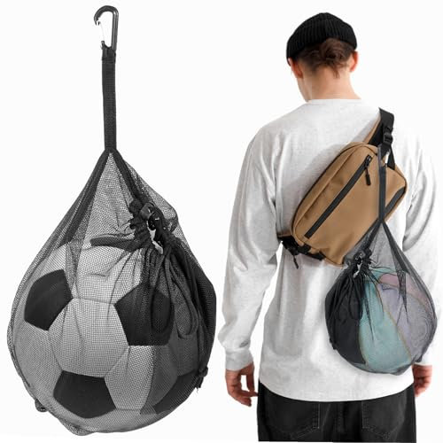 JIEYAO Ballsack, Ballnetz 1 Ball Basketball Tasche Rucksack Tragbare Netztasche mit Kordelzug Balltasche Basketball Bag Basketball Zubehör Net Tasche für Fußball Tennis Volleyball Kinder Erwachsene