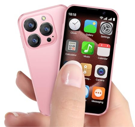 BezosMax i Mini Handy Mini Smartphone 3G Kinder Smartphone with 3.0 HD Bildschirm Dual SIM Handy klein kinderhandy Quad Core 16GB ROM Android Smartphone kleines Smartphone (rosa)