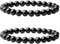 2 Stück 8mm Schwarzer Obsidian Perlenarmband,Handgefertigte Echte Natursteine Armbänder,Herren,Damen Chakren Perlenarmband,Handmade Echte Naturstein Perlen Heilsteine ArmbandKristalle,Ersatzperlen