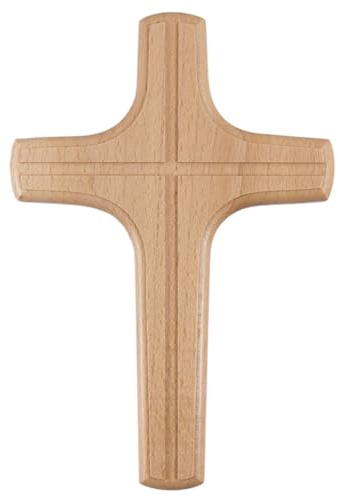Fritz Cox Holzkreuz | Wandkreuz aus Deutschland | Handarbeit | christliches Geschenk für Zuhause | Holzart: Buche | Kreuzgröße 22cm
