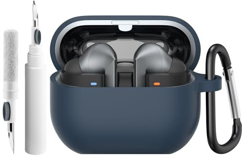 Oumida Custodia per Samsung Galaxy Buds 3 /Buds 3 Pro, Silicone Protezione Cover per Buds 3 Generation con Gancio, Supporta la Ricarica Wireless, LED Frontale Visibile