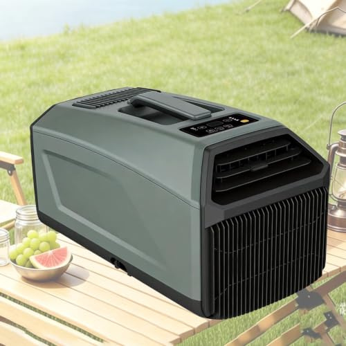 Pvxa Condizionatore Portatile - 5100 Btu A 24 V / 4500 Btu A 110 V con Doppio Tubo, con Timer, Condizionatori Portatili Silenziosi, per Tende, Camper, Raffreddamento Green-1500W