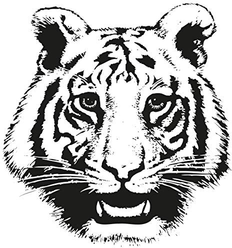 Wandtattoo Tiger 001 - L - 60cm x 64cm - 23 mögliche Farben