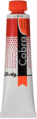 Talens COBRA Study - Peinture à l'huile diluable à l'eau - Pyrrole rouge foncé 345 - 40ml