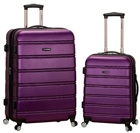 Rockland Melbourne Valise Rigide Extensible à roulettes pivotantes, Violet, 2 Piece (20/28), Melbourne Valise Rigide Extensible à roulettes pivotantes