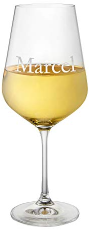 AMAVEL Calice da Vino Bianco in Vetro, Incisione Personalizzata con Nome, Calice da Collezione, Degustazione, Accessori Decorativi Casa