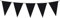 Boland 74750 - Wimpelkette Schwarz, Länge 10 Meter, Fahnenkette, Kunststoffgirlande, Hängedekoration, Karneval, Mottoparty, Geburtstag, Trauerfeier, Halloween