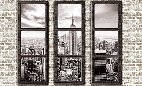 Forwall Fototapete Vlies Wanddeko New York Fensterblick VEM (104cm. x 70,5cm.) AMF2833VEM Perspective