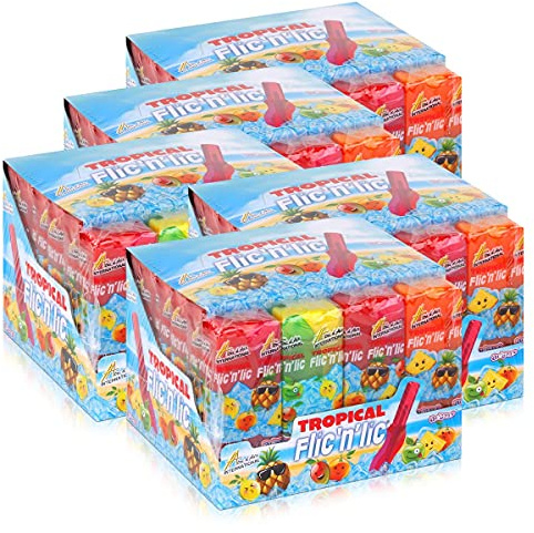Flic'n'lic Lutscher Tropical 24 Stück 336g - Doppelter Fruchtgeschmack (5er Pack)