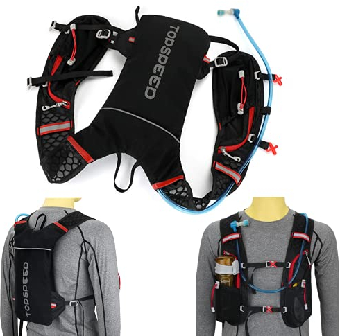 Sac à Dos d'hydratation,Sac à Dos de Course Léger, Grande Capacité,Sac Trail Running pour Marathon Cyclisme, Randonnée, Running et des Sport de Plein Air Noir (Seul Sac à Dos)