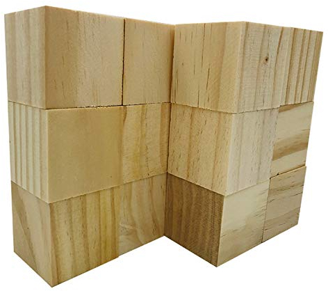 Fycooler Basswood Whittlers Schnitzblöcke, Holzschnitz- / Schnitzkit, unfertige Holzblöcke zum Holzschnitzen, DIY Holzschnitzen zum Holzschnitzen Hobby Whittler Art Sculpturing Craft 12Pcs 5x5x5cm