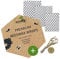 ecolly Bienenwachstücher 3er-Set (S, M, L), Bienenwachspapier, Beeswax Wrap, Plastikfrei & wiederverwendbar, OHNE Jojobaöl, inklusive Knopf & Baumwollfaden - Honeycombs