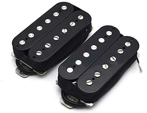SAPHUE Alnico 5 Humbucker Pickup Double Coil Electric Guitar Pickups Set with Neck and Bridge with Prewired and Screws Parts Accessories Kit Black