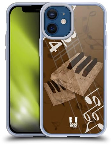 Head Case Designs Tastiera Musika Custodia in Gel [Protezione di Grado Militare] Compatibile con Apple iPhone 12 Mini E Compatibile con MagSafe