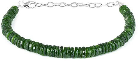 Natürliches Chromdiopsid-Armband, grünes Chrom-Perlenarmband, facettierte Räder, Chromdiopsid-Armband, russisches Chromdiopsid-Armband, Stein