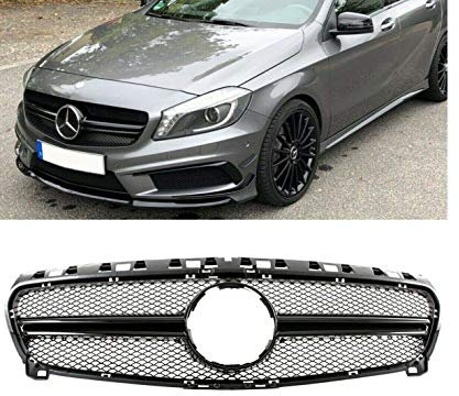 V6 AUTO PARTS A1768880260 Griglia Paraurti Anteriore Griglia Nera A Nido D'ape per Classe A W176 A180 A200 A45 AMG Line 2013-2015, Accessori Esterno Carrozzeria