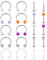 Funseedrr 10-16 Paar Lippe Labret Stecker Set 16G Edelstahl Acryl Bioflex 8mm Hufeisen Septum Tragus Cartilage Helix Piercing