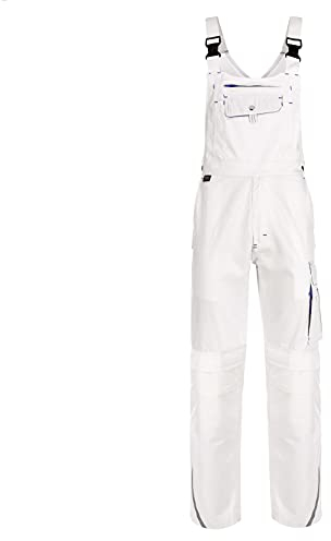 TMG | Arbeitslatzhose Finesse mit Kniepolstertaschen, viel Stauraum & robust, Malerhose mit Reflektoren, weiß | Gr. 64