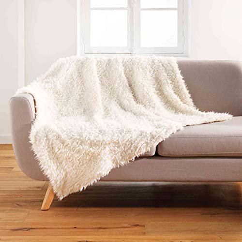 Douceur d'Intérieur, Plaid (180 x 220 cm) Mouton, Imitation Fourrure