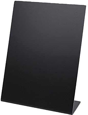 HMF 46430 Tischaufsteller Kreidetafel | L-Aufsteller | DIN A6 | Schwarz