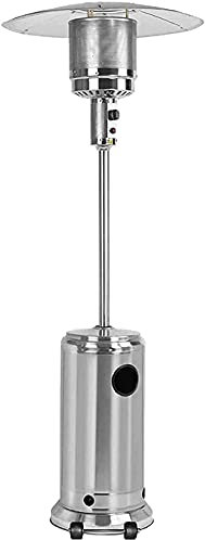 Calefactor para la terraza Calefactor exterior infrarrojos Calentador de propano 46000 BTU, calentadores de acero inoxidable para exteriores, temperatura ajustable de pie para Navidad, Halloween, día