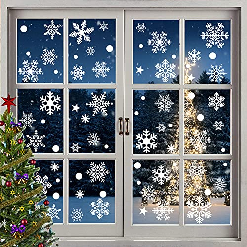 260 Fensterdeko Schneeflocken Weihnachts-Fensteraufkleber Aufkleber für Winterpartys Schneeflocken Fensterbilder PVC Für Türen Schaufenster Vitrinen Glasfronten Winter Deko Weihnachtsdeko