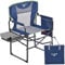 SUNNYFEEL Directors Chairs Folding Camping Chair for Adults with Table Side Pocket Heavy Duty up to 300 lbs Outdoor Lawn Garden Makeup (Blue)