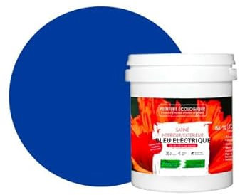 BOX DECO COULEURS Peinture naturelle écologique intérieur extérieur aspect satin Natura - 1L, Bleu Electrique
