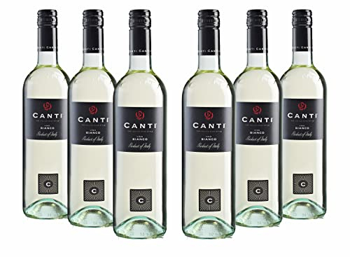 Canti - Vin Blanc Italien Sec, Mélange de Cépage Sélectionnés, Goût Fruité et Notes Fraîches de Fruits Tropicaux, 6x750 ml