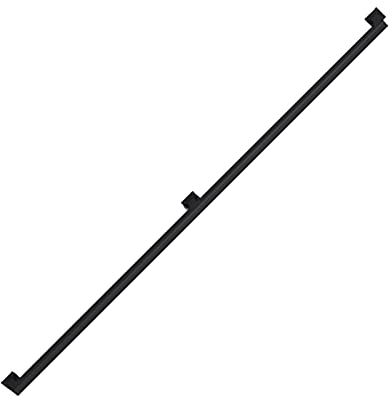 LWMD Handlauf Geländer Schwarze Quadratische Handläufe, Sicherheit Von Industriebügeleisen Treppenträgerstange, Äußerer Loft-Korridor Haltegriff, Rustikales Veranda-Handgeländer (Size : 0.5m(1.5ft))