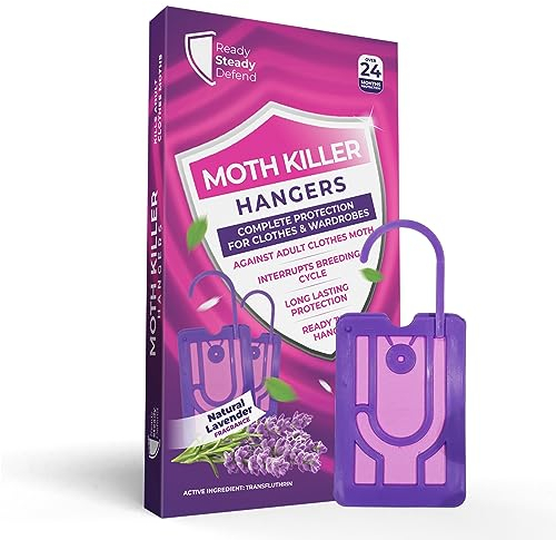 9-Pack Moth Repellent Hangers for Wardrobes: Lavender-Scented Clothes Moth Killer | Anti-Moth Protection for Wardrobes and Drawers | Up to 3 Months Protection per Hanger | Eco-Friendly Moth Deterrent