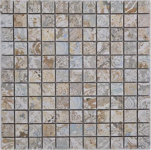 Mosaico in ceramica gres porcellanato multicolore opaco parete pavimento cucina bagno doccia MOS18-25CS