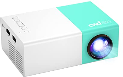 Mini Beamer, wepvo Tragbarer Mini Projektor für Zeichentrickfilme,Geschenke für Kinder,LED Video-Beamer für Heimkino,Film Projektor für Draußen mit HDMI/USB (YG300Plus)