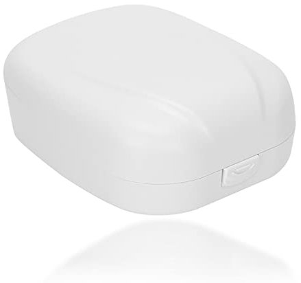 Natudeco Hearing Aid Case, Waterproof Portable Hearing Aid Storage Box Abs Silicone Hearing Box Hearing Aid Headset Accessories Black White(White)