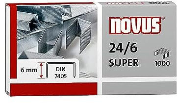 Novus Standard Heftklammern mit 6 mm Beinlänge 24/6 - Nr:040-0206