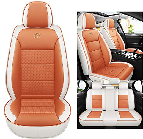 nenyan Autositzbezüge Komplett Set Universal | Schonbezüge für Skoda Octavia Rapid Kodiaq Octavia A7 Octavia 2 Octavia A5 Tour Fabia 1 Fabia 3 | Auto Sitzbezüge Orange