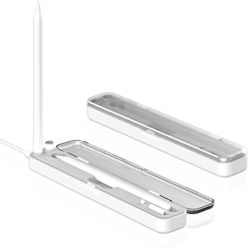 AreMe 2 in 1 Charging Case for Apple Pencil 2nd and 1st Generation | Magnetic Wireless Charger Dock for Pencil 2nd Gen, Portable Travel Case, Storage Box for iPad Pencil