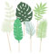 7Pcs Tropical Palm Leaves Cake Topper, GLADFRESIT Greenery Cake Decorations for Hawaiian Themed Birthday Party Supplies