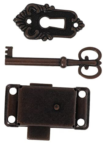 Uonlytech 2 Juegos Cerradura Antigua Cerraduras De Puertas De Armarios Cerraduras De Armarios Antiguos Pestillos De Ventana Antiguos Puerta Antigua Bloqueo De Ventana Llave Aleación De Zinc
