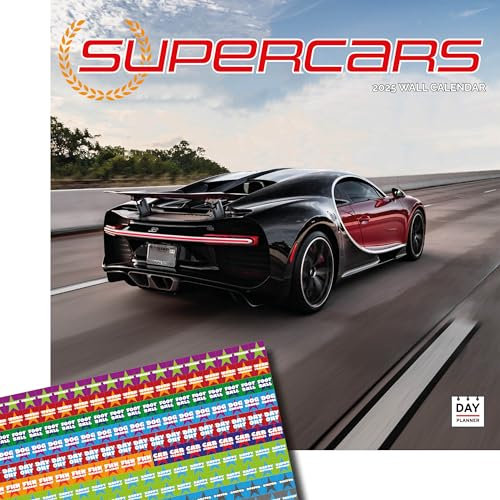 Supercars Kalender 2024 | Quadratischer Wandkalender | 16 Monate | Dayplanner Publishing