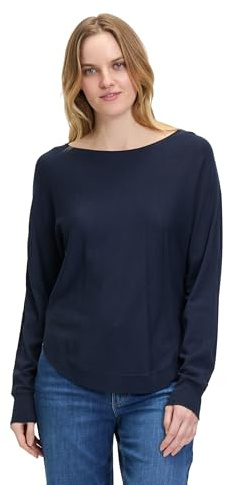Betty & Co Damen Feinstrickpullover mit U-Boot-Ausschnitt 42, Dunkelblau