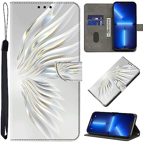 BOLELAW Hülle für Google Pixel 4A 5G mit [Magnetverschluss] [Flip-Funktion] [Kartenfächern] Flip Case Leder Schutzhülle Stylische Klapphülle, Kristall-Flügel