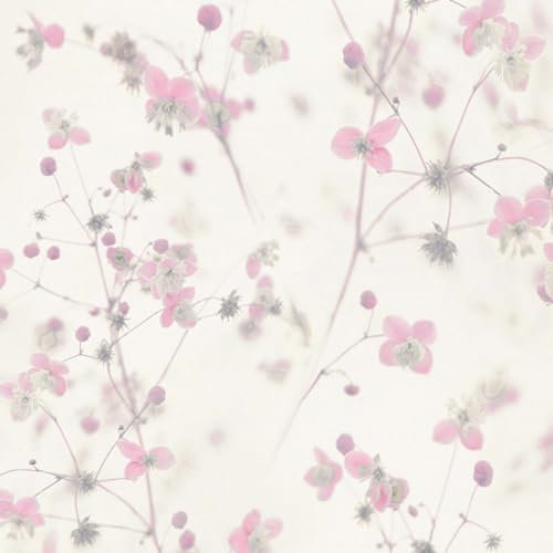 BRICOFLOR Tapete mit Blüten in Rosa Weiß ideal für Schlafzimmer und Badezimmer Romantische Vliestapete mit Blumen Muster