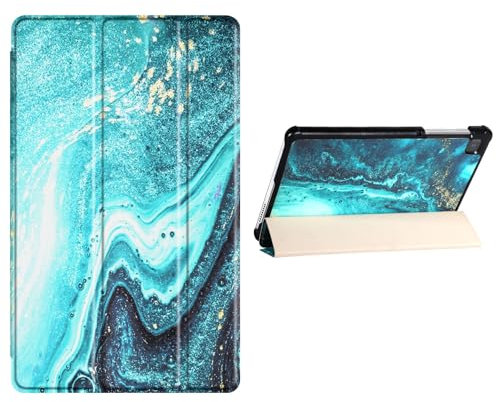 MOBISTAR Case for Samsung Galaxy Tab A8 Case 10.5 2021 (SM-X200N SM-X205N SM-X207) Slim PU Leather Smart Protective Hard Cover for Galaxy Tab A8 10.5 Inch 2021 Tablet (Aqua Marble)