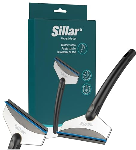 Sillar Ergonomischer Scheibenkratzer Auto, Sicherer Schneekratzer, Eiskratzer mit Messingklinge 24,5×14×3 cm | Entfernt EIS und Reif, Ideal für die Winterzeit