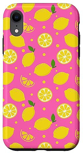 iPhone XR Hot Pink Lemon Pattern Fruit Phone Case