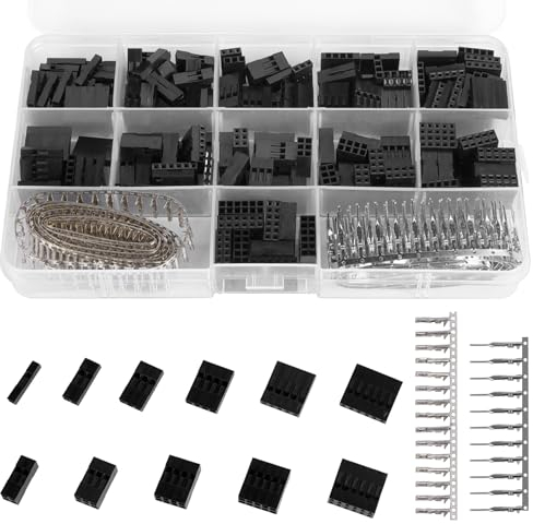 620teiliges 2,54mm Dupont Stecker Set, Rastermaß 1 2 3 4 5 6 Poliger JST SM Gehäusestecker, Dupont Buchse, Buchsenleiste, Crimp Klemmen Stecker Sortiment, Kabel Stecker Buchse Adapter Verbindung